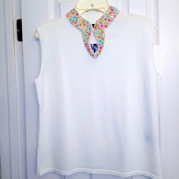 A.D. Original Tops - 🆕 classic soft sweater classic pastel pearls neckline by A.D Originals size10-12
